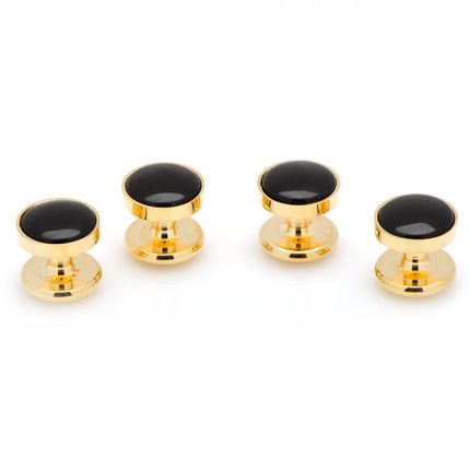 Gold And Onyx Studs