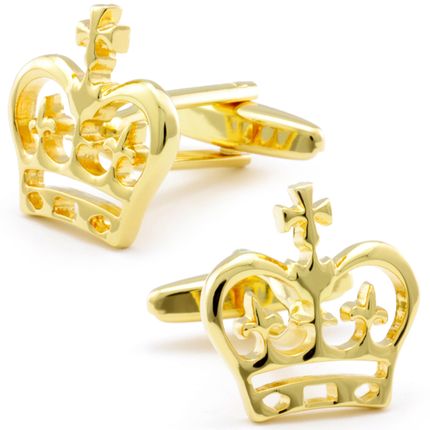 Gold British Crown Cufflinks