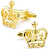 Gold British Crown Cufflinks