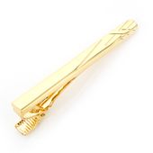 Gold Etched Lines Tie Clip