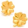 Gold Lucky Four Leaf Clover Cufflinks