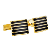 Gold Plated Cufflink With Enamel Details