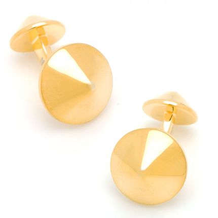 Gold Plated Double Spike Cufflinks-CLI-RR-439-GL