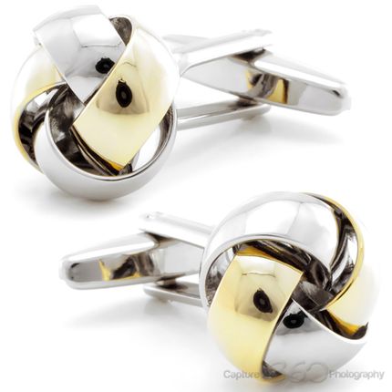 Gold Plated Love Knot Cufflinks