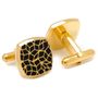 Gold Stainless Steel Geometric Cell Cufflinks