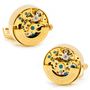 Gold Stainless Steel Kinetic Watch Movement Cufflinks