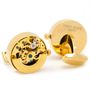 Gold Stainless Steel Kinetic Watch Movement Cufflinks