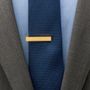Gold Stainless Steel Short Brushed Tie  Clip