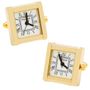 Gold tone Stainless Steel Square Watch Cufflinks