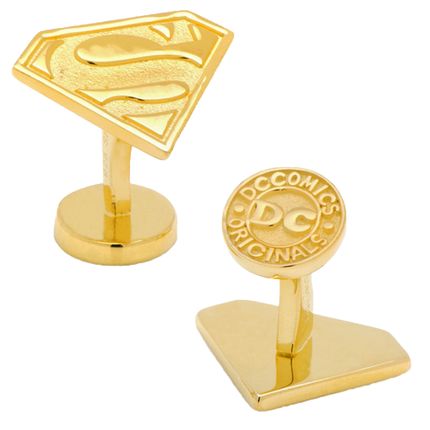 Gold tone Superman Cufflinks