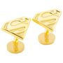 Gold tone Superman Shield Cufflinks