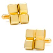 Gold Woven Square Cufflinks
