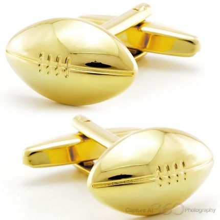 Golden Rugby Ball Cufflinks