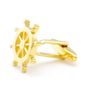 Golden Sailboat Wheel Cufflinks