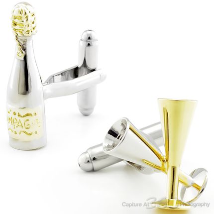 Golden Wine Glass Cufflinks