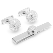 Golf Ball Cufflinks Tie Bar Set