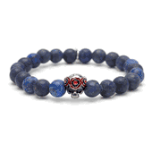 Gothic Skull Pop Rubber Bracelet Navy 39cm