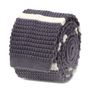 Gray with White Stripe Wool Knit Tie