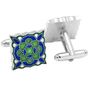 Green and Blue Deco Bloom Cufflinks