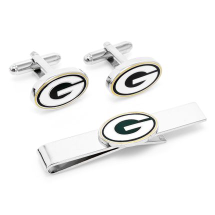 Green Bay Packers Cufflinks And Tie Bar Gift Set