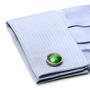 Green Faceted Cats Eye Cufflinks