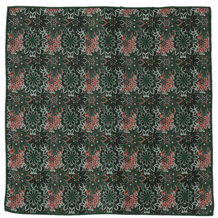 Green Floral Pocket Square