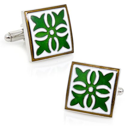 Green Gothic Medallion Cufflinks