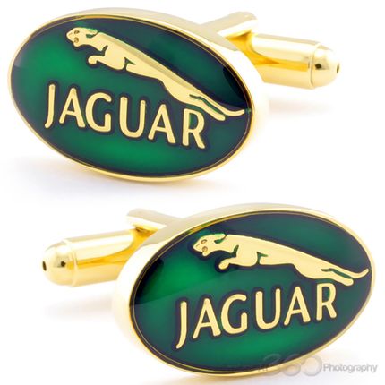 Green Jaguar Car Cufflinks