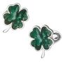 Green Onyx Four Leaf Clover Sterling Silver Cufflinks