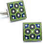 Green Quad Circles Cufflinks