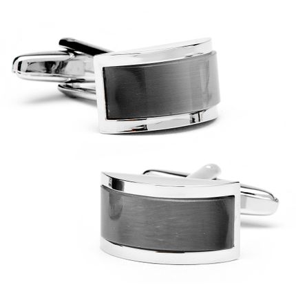 Grey Cats Eye Bridged Cufflinks