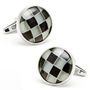 Grey Cats Eye Checker Cufflinks