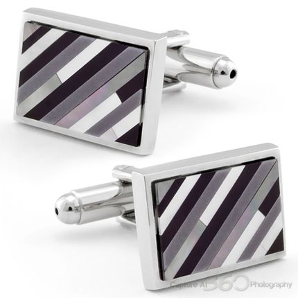 Grey Stripes Shades Cufflinks