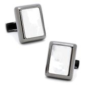 Gunmetal And Mop Jfk Presidential Cufflinks