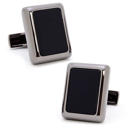 Gunmetal And Onyx Jfk Presidential Cufflinks