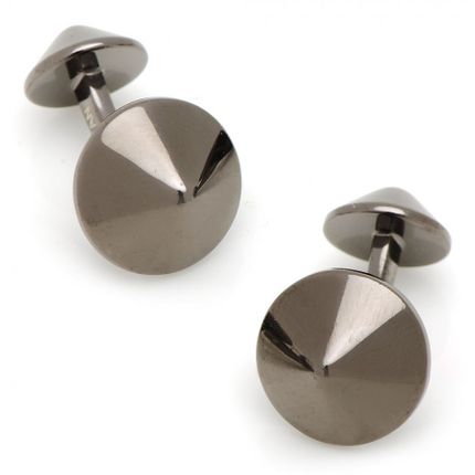 Gunmetal Double Spike Cufflinks-CLI-RR-439-GM