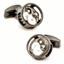 Gunmetal Round Watch Cog Cufflinks