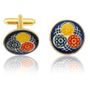 Guyana 3 Flowers Coin Cuff Links
