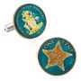 Hand Painted Bahamian Two Sided One Cent Coin Cufflinks