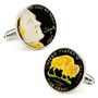 Hand Painted Black Buffalo Nickel Cufflinks