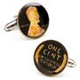 Hand Painted Black Wheat Penny Cufflinks