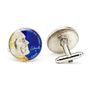 Hand Painted Blue Buffalo Nickel Cufflinks