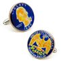 Hand Painted Blue USA Quarter Cufflinks