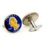 Hand Painted Blue USA Quarter Cufflinks