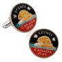 Hand Painted Canadian Nickel Coin Cufflinks