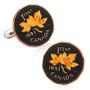 Hand Painted Canadian Penny Coin Cufflinks