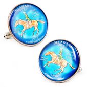 Hand Painted Delaware State Quarter Cufflinks