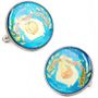 Hand Painted Georgia State Quarter Cufflinks