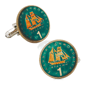 Hand Painted Grecian Coin Cufflinks