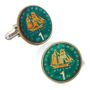 Hand Painted Grecian Coin Cufflinks